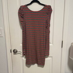 Juicy Couture Gray and Red Striped Dress
